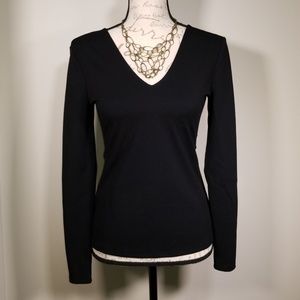 Ann Taylor Double V Neck Top